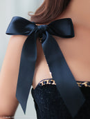 an/AOC-3744/ミニドレス/キャバドレス/ショルダーリボン/チェーン/フロントジップ/デザインポケット