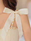 an/AOC-3744/ミニドレス/キャバドレス/ショルダーリボン/チェーン/フロントジップ/デザインポケット