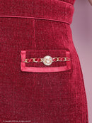 an/AOC-3744/ミニドレス/キャバドレス/ショルダーリボン/チェーン/フロントジップ/デザインポケット