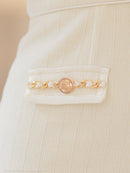 an/AOC-3744/ミニドレス/キャバドレス/ショルダーリボン/チェーン/フロントジップ/デザインポケット