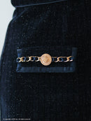 an/AOC-3744/ミニドレス/キャバドレス/ショルダーリボン/チェーン/フロントジップ/デザインポケット