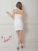 an/AOC-3745/ワンピース/キャバドレス/ミニドレス/リボン/ チェーン/ フロントジップ/ ストレッチ/ タイト