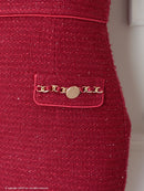 an/AOC-3745/ワンピース/キャバドレス/ミニドレス/リボン/ チェーン/ フロントジップ/ ストレッチ/ タイト