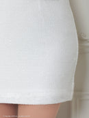 an/AOC-3745/ワンピース/キャバドレス/ミニドレス/リボン/ チェーン/ フロントジップ/ ストレッチ/ タイト