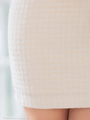 an/AOC-3746/ミニドレス/キャバドレス/リボン/カットアウト/フロントジッパー/ツイード/ タイトドレス