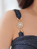 an/AOC-3753/セットアップ/キャバドレス/ミニドレス/ラメ/ツイード/ビジューバックル/ フロントジップ/バストジップ/デザインポケット/プリーツスカート/フレア/