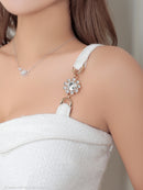 an/AOC-3753/セットアップ/キャバドレス/ミニドレス/ラメ/ツイード/ビジューバックル/ フロントジップ/バストジップ/デザインポケット/プリーツスカート/フレア/