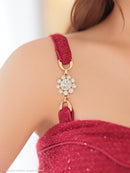 an/AOC-3753/セットアップ/キャバドレス/ミニドレス/ラメ/ツイード/ビジューバックル/ フロントジップ/バストジップ/デザインポケット/プリーツスカート/フレア/