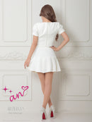 an/AOC-3757/ミニドレス/キャバドレス/セットアップ/プリーツ/ツイード/ダブルボタン/スクエアネック/袖あり