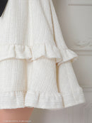 an/AOC-3758/ミニドレス/キャバドレス/リボン/フレア/ウエストリボン/フロントジップ/ショルダーリボン/フリル