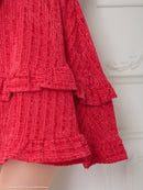 an/AOC-3758/ミニドレス/キャバドレス/リボン/フレア/ウエストリボン/フロントジップ/ショルダーリボン/フリル