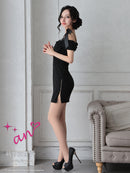 an/AOC-3763/ワンピース/キャバドレス/ミニドレス/オフショル/ショルダーリボン/ラメ生地/サイドジップ/ タイト