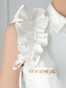 an/AOC-3766/ミニドレス/キャバドレス/セットアップ/ノースリーブ/フリル/フロントジップ