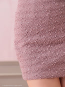 an/AOC-3767/セットアップ/キャバドレス/ワンカラー/ホルターネック/タイト/ジップデザイン/カットアウト/ルナさん着用