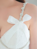 an/AOC-3768/ミニドレス/キャバドレス/ショルダービジュー/リボン/フロントジップ/タイトドレス