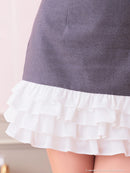 an/AOC-3789/ミニドレス/キャバドレス/セットアップ/リボン/チョーカー/裾フリルスカート/タイトドレス