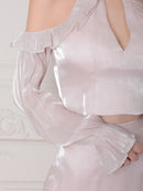 an/AOC-3793/ミニドレス/キャバドレス/セットアップ/袖あり/オフショルダー/カットアウト