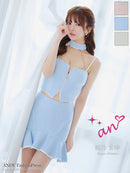 an/AOC-3804/ミニドレス/キャバドレス/セットアップ/マーメイド/ツイード/バストジップ/チョーカーデザイン/キャミソール