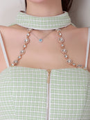 an/AOC-3804/ミニドレス/キャバドレス/セットアップ/マーメイド/ツイード/バストジップ/チョーカーデザイン/キャミソール