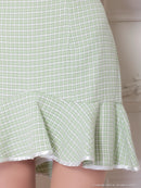 an/AOC-3804/ミニドレス/キャバドレス/セットアップ/マーメイド/ツイード/バストジップ/チョーカーデザイン/キャミソール