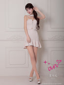 an/AOC-3804/ミニドレス/キャバドレス/セットアップ/マーメイド/ツイード/バストジップ/チョーカーデザイン/キャミソール