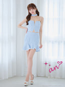 an/AOC-3804/ミニドレス/キャバドレス/セットアップ/マーメイド/ツイード/バストジップ/チョーカーデザイン/キャミソール