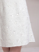 an/AOC-3808/ミニドレス/キャバドレス/ツイード/フロントジップ/バストカット/ノースリーブ/フレア/スパンコール刺繍