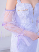 an/AOC-3826/ミニドレス/キャバドレス/ワンピース/フクレニット/フロントジップ/ストレッチ/袖付き/2way/タイト