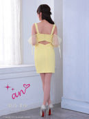 an/AOC-3826/ミニドレス/キャバドレス/ワンピース/フクレニット/フロントジップ/ストレッチ/袖付き/2way/タイト