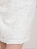 an/AOC-3829/ミニドレス/キャバドレス/ワンピース/ビジューチェーン/リボンモチーフ/ストレッチ/ツイード/ノースリーブ/フロントジップ/タイト