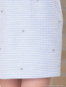 an/AOC-3844/ミニドレス/キャバドレス/ワンピース/サマーツイード/ビジュー/リボン/フロントジップ/カットアウト/ストレッチ/タイト