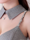 an/AOC-3922/ミニドレス/キャバドレス/セットアップ/3way/袖取り外し可能/襟付き/ビジューボタン/キャミソール/シフォン/フリル/フレア