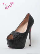 an/AOC-SH038/シューズ/キャバ嬢/キャバドレス/ヒール/ハイヒール/オープントゥ/パンプス/グリッター/脚長/美脚