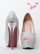 an/AOC-SH038/シューズ/キャバ嬢/キャバドレス/ヒール/ハイヒール/オープントゥ/パンプス/グリッター/脚長/美脚