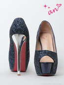 an/AOC-SH038/シューズ/キャバ嬢/キャバドレス/ヒール/ハイヒール/オープントゥ/パンプス/グリッター/脚長/美脚