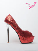 an/AOC-SH038/シューズ/キャバ嬢/キャバドレス/ヒール/ハイヒール/オープントゥ/パンプス/グリッター/脚長/美脚