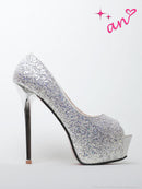 an/AOC-SH038/シューズ/キャバ嬢/キャバドレス/ヒール/ハイヒール/オープントゥ/パンプス/グリッター/脚長/美脚