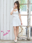 an/AOC-3651/セットアップ/キャバドレス/ミニドレス/ツイード/袖あり/半袖/パフスリーブ/プリーツスカート/Aライン/