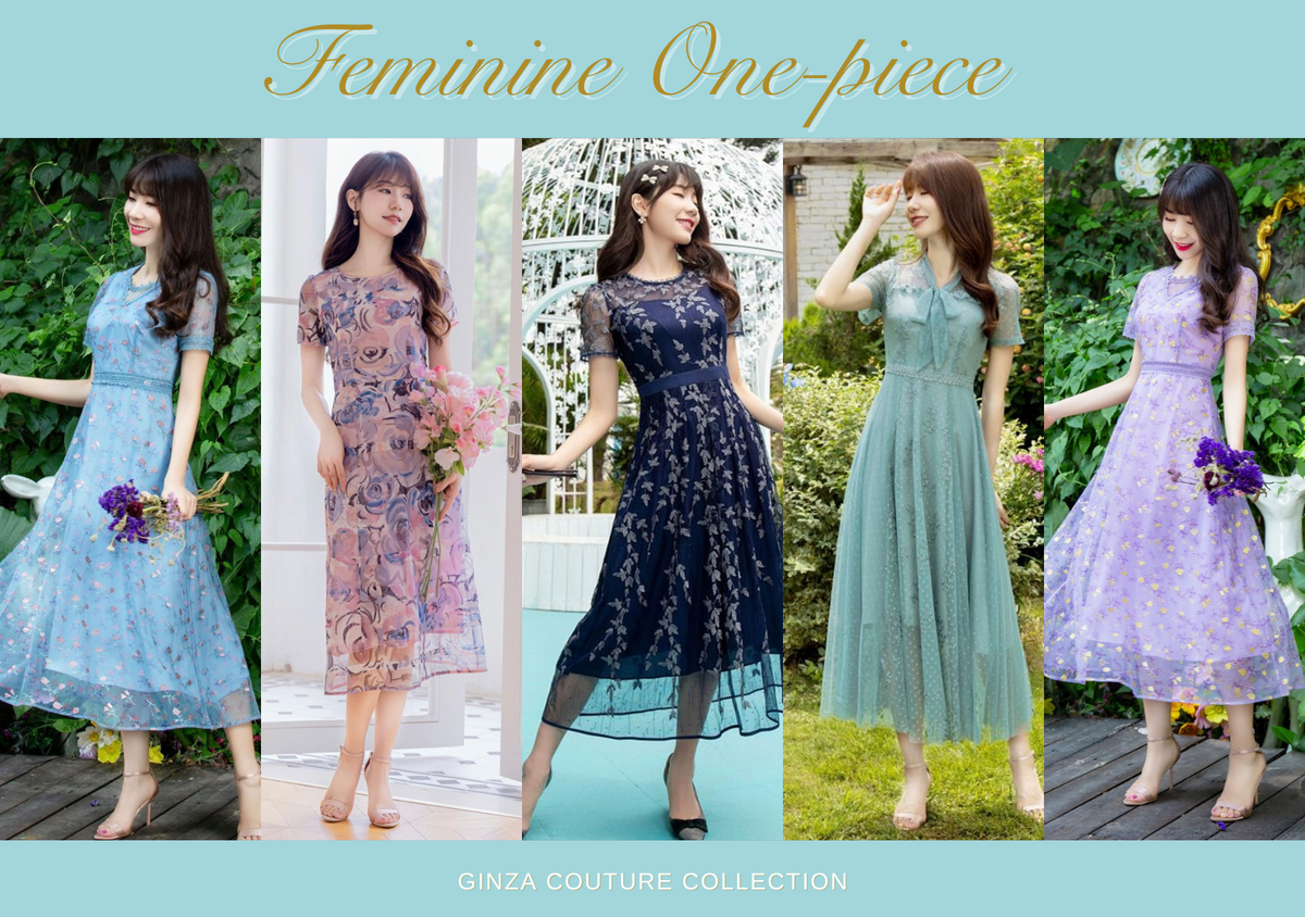 ROBEdeFLEURS フラワー刺繍アシメントリードレス ROBE de FLEURS