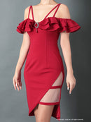 Andy/GLAMOROUS/GMS-V703/ワンピース/ミニドレス/タイトワンピース/ワンカラー/ブローチ付き