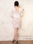GMS-V717/Andy/GLAMOROUS/ミニドレス/ナイトドレス/キャバドレス/ワンピース/ドレス/ワンカラー/レース/袖ありドレス