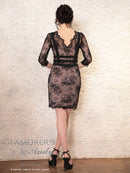 GMS-V717/Andy/GLAMOROUS/ミニドレス/ナイトドレス/キャバドレス/ワンピース/ドレス/ワンカラー/レース/袖ありドレス