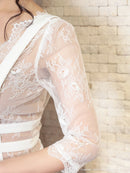 GMS-V717/Andy/GLAMOROUS/ミニドレス/ナイトドレス/キャバドレス/ワンピース/ドレス/ワンカラー/レース/袖ありドレス