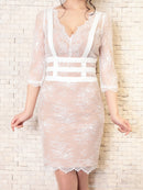 GMS-V717/Andy/GLAMOROUS/ミニドレス/ナイトドレス/キャバドレス/ワンピース/ドレス/ワンカラー/レース/袖ありドレス