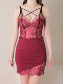 Andy/GLAMOROUS/GMS-V779/ワンピース/ミニドレス/タイトワンピース/バーガンディ