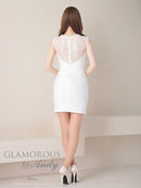 Andy/GLAMOROUS/GMS-V785/ワンピース/キャバドレス/ミニドレス/タイトワンピース/サイドシアー/チェーン/ショルダーレース/ビジュー