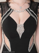 Andy/GLAMOROUS/GMS-V785/ワンピース/キャバドレス/ミニドレス/タイトワンピース/サイドシアー/チェーン/ショルダーレース/ビジュー