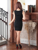 Andy/GLAMOROUS/GMS-V788/ワンピース/ミニドレス/キャバドレス/ワンカラー/ノースリーブ/カットアウト/タイト