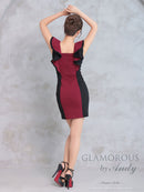 Andy/GLAMOROUS/GMS-V791/キャバドレス/ミニドレス/ワンピース/バイカラー/フリル/フロントジップ