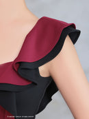 Andy/GLAMOROUS/GMS-V791/キャバドレス/ミニドレス/ワンピース/バイカラー/フリル/フロントジップ